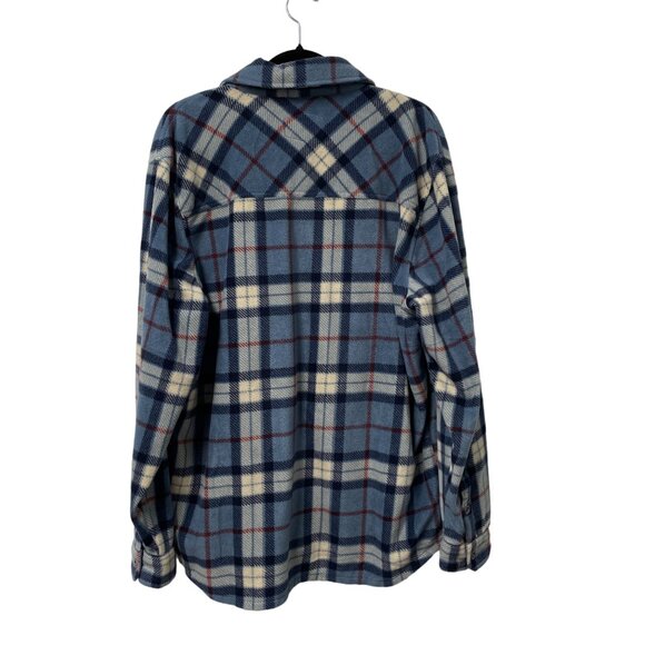 FREEDOM FOUNDRY FLEECE SHIRT SHACKET MENS XL PLUSH BUTTON UP BLUE LUMBERJACK - Picture 2 of 10